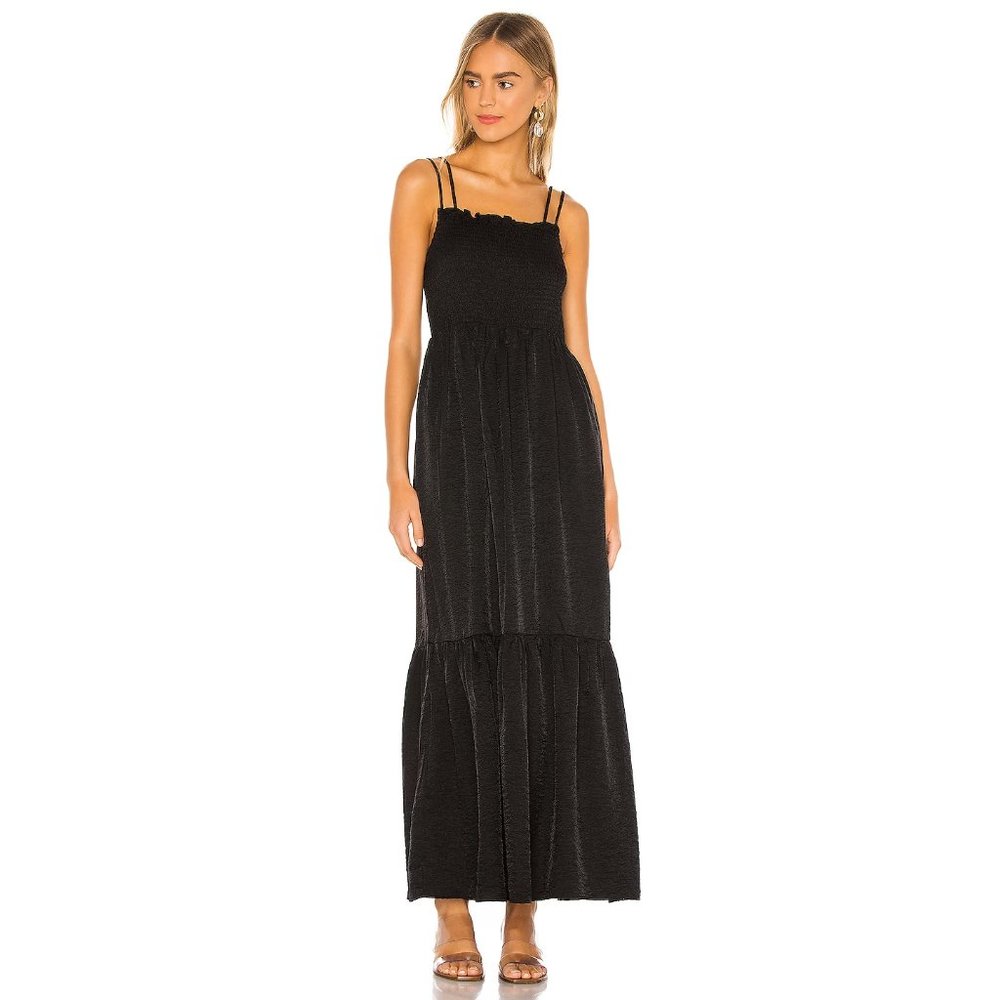 Line & Dot Blaque Ruched Maxi Dress in Black